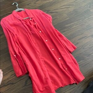 J Crew Long Linen Cover Up Buttondown sz M